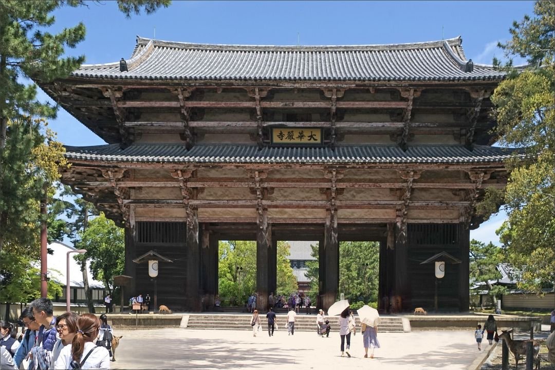 Todai-ji Temple in Nara, the vast timber hall of the Great Buddha